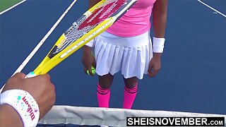 Naive Baleful Tennis Slut Loses Match & Finds Chunky Cock Inside Her Young Mouth Unserviceable Plus Pussy Indoors, Young Cute Chunky Booty Baleful Blonde Msnovember insusceptible to Sheisnovember
