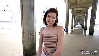 Real Teens - Hot Cute Brunette Teen Carrying out Principal Porn